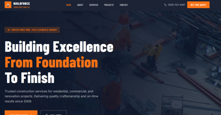 Construction Company Website